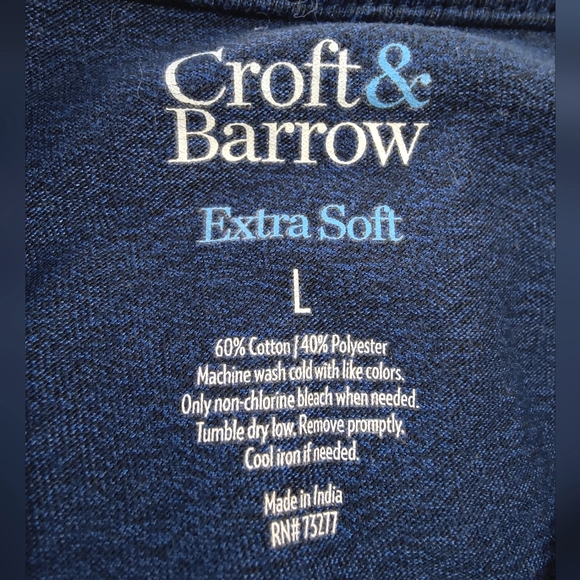 Extra Soft Heather Blue Long Sleeve Henley - Picture 4 of 4